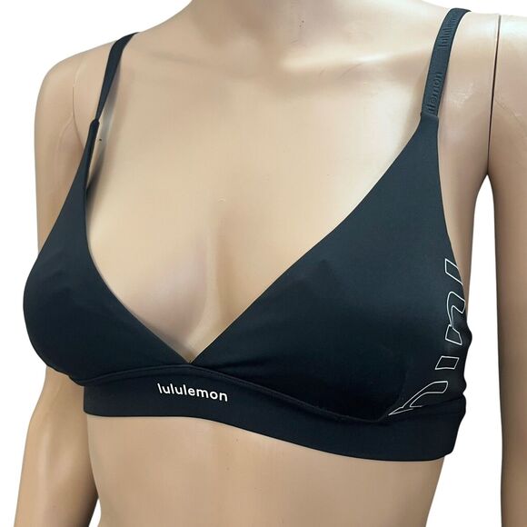 Lululemon License To Train Sports Bra Sz 2 Triangle Logo Black Multi-way Straps